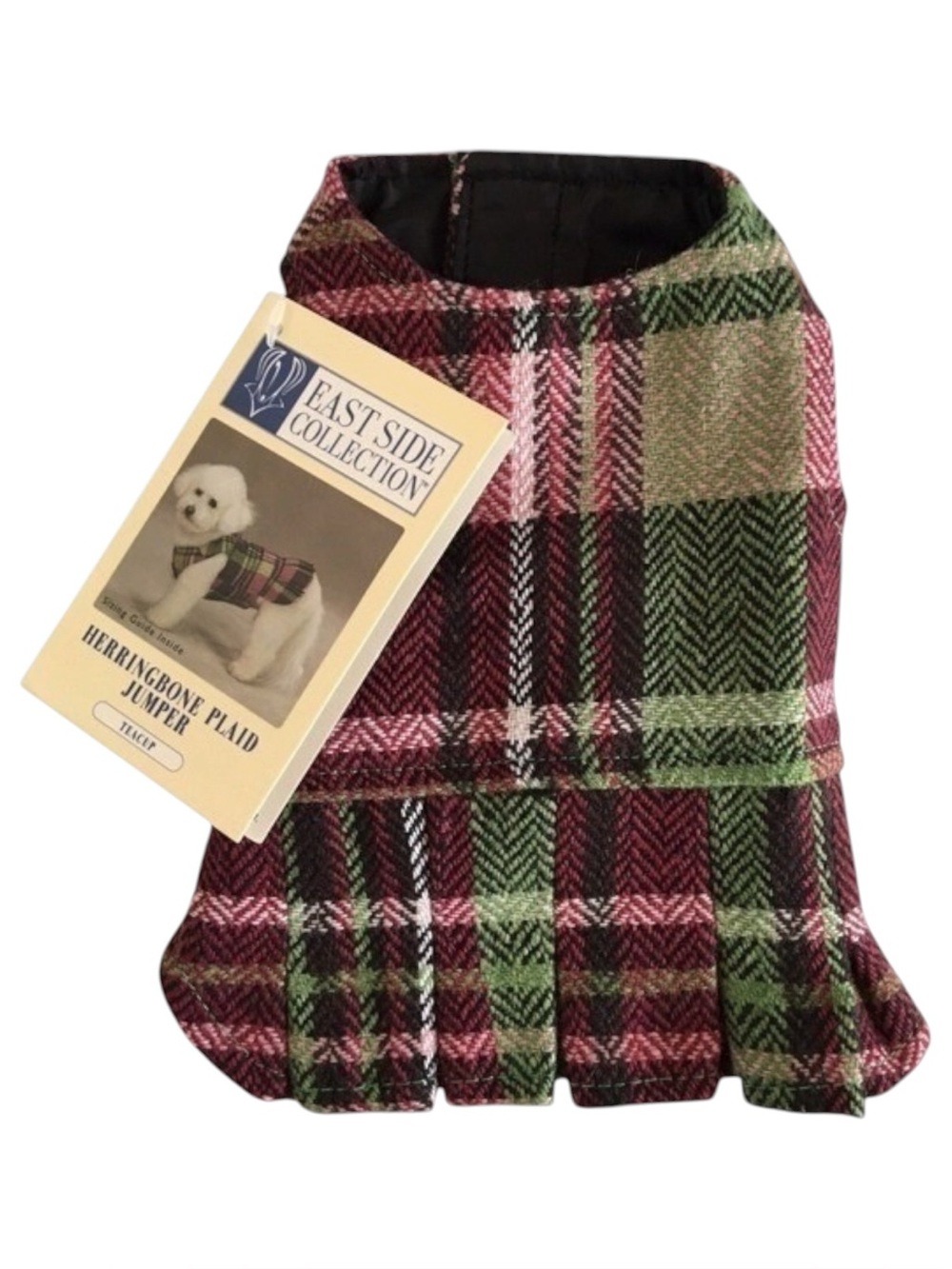 East Side Collection Woven Plaid Dog Dress Green Size Teacup